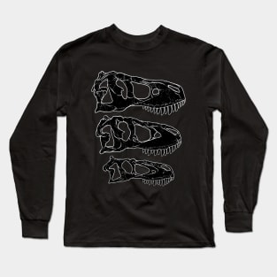 Daspletosaurus Tarbosaurus Tyrannosaurus Rex fossil skulls Long Sleeve T-Shirt